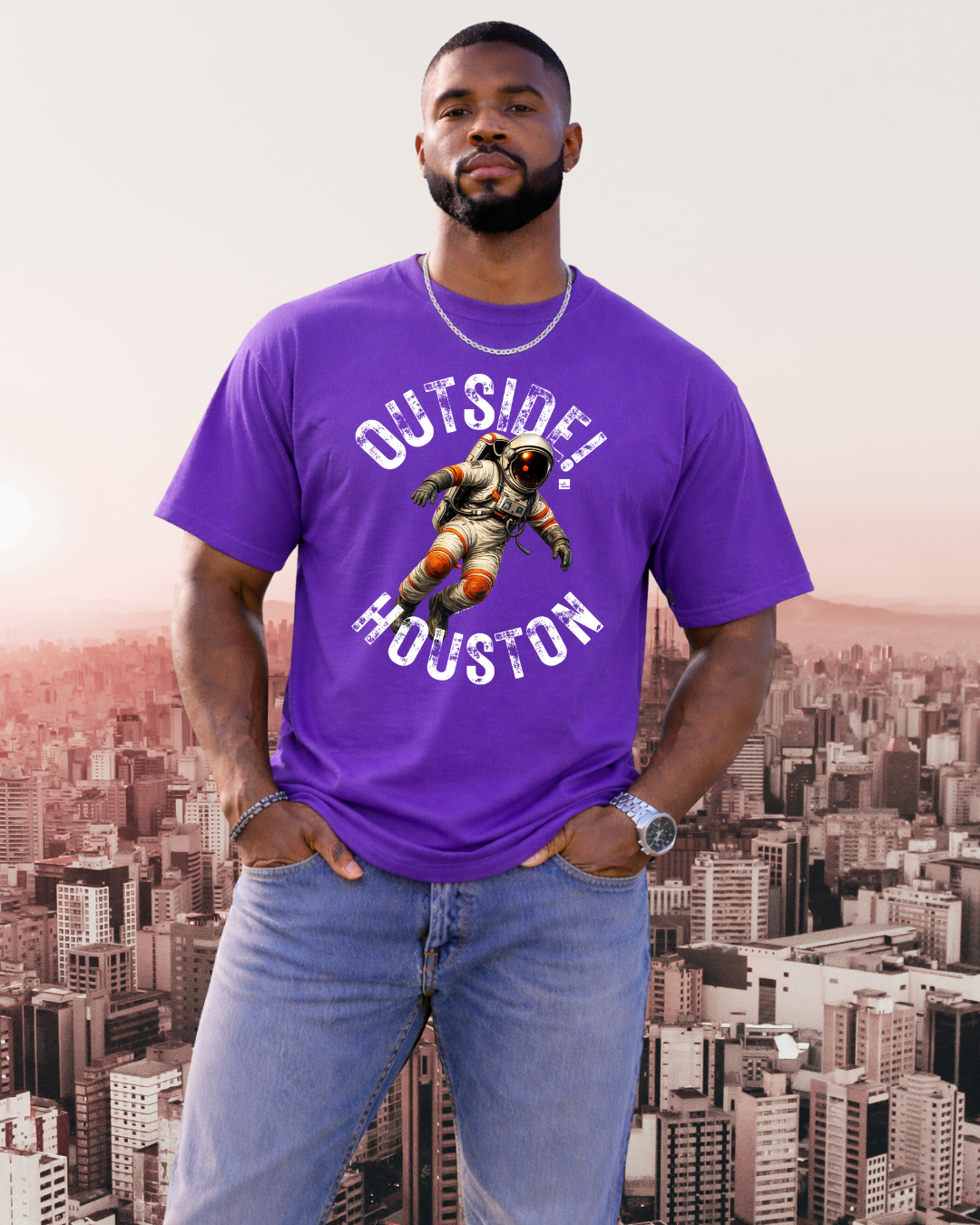 Outside!Houston Signature Heavyweight Tee (PURPLE)
