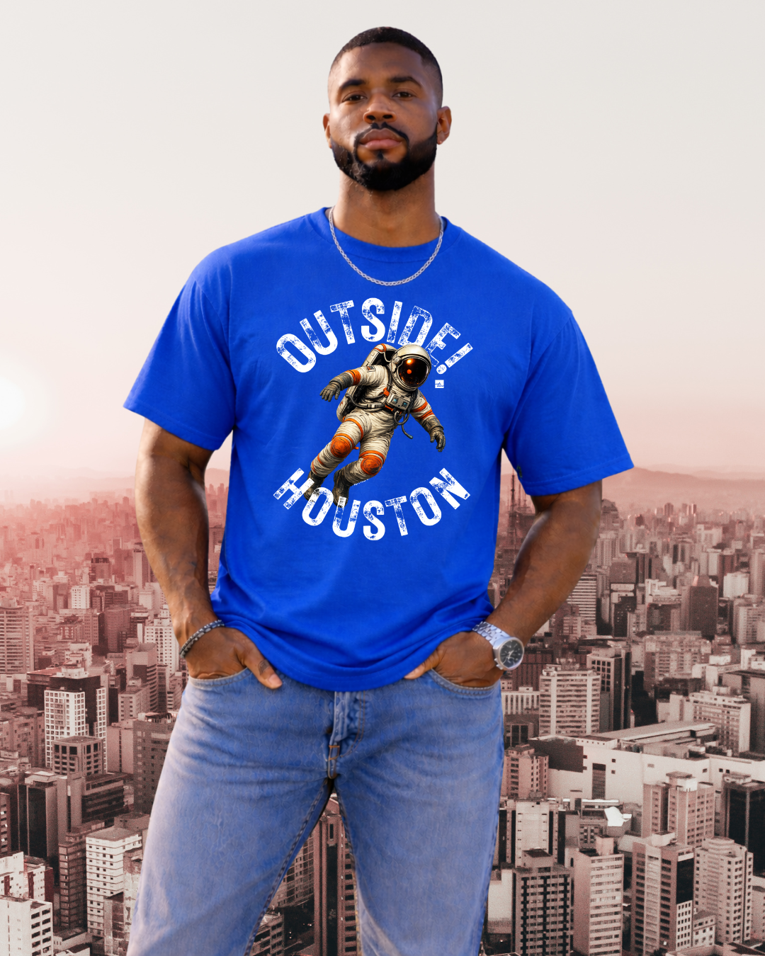 Outside!Houston Signature Heavyweight Tee (ROYAL BLUE)