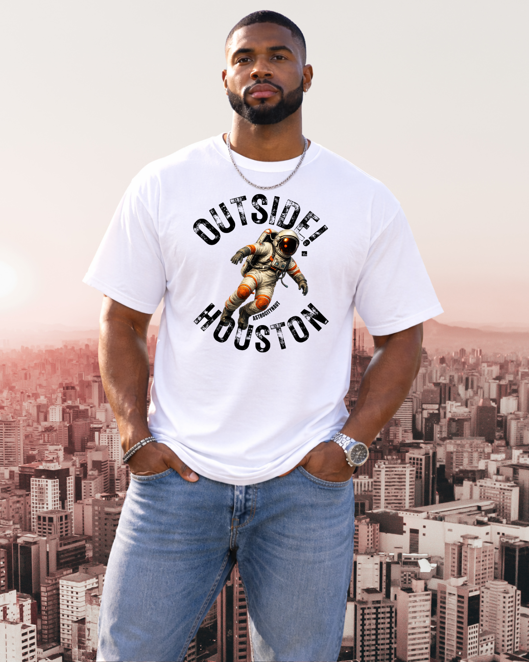 Outside!Houston Signature Heavyweight Tee (WHITE)