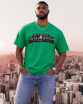 "AstroCityNaut" Flagship-Outside!Houston Heavyweight Tee (KELLY GREEN AND BLACK)