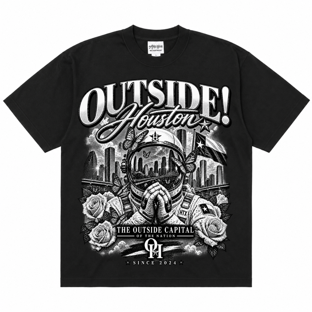 Outside!Houston-The Ascension Tee – Mono Black & White