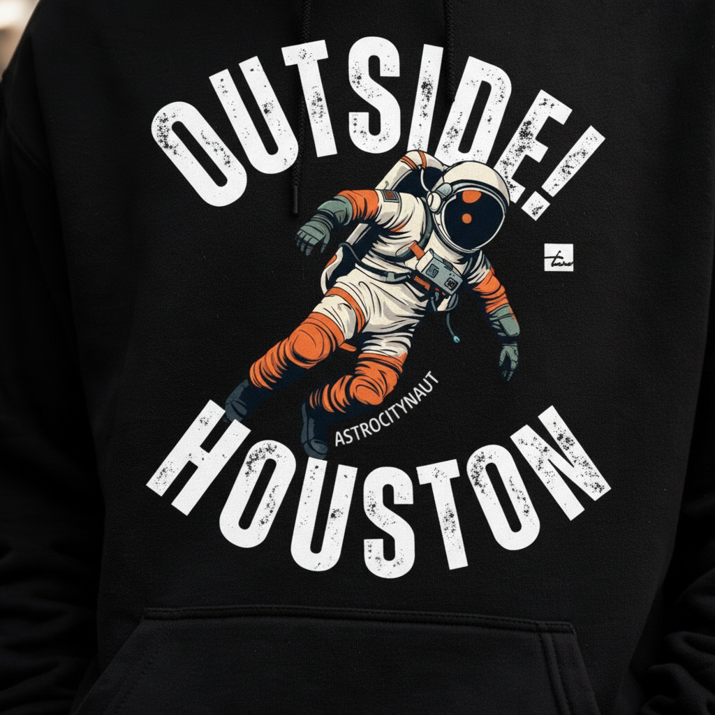 Outside!Houston Premium 9oz Hoodie (BLACK)
