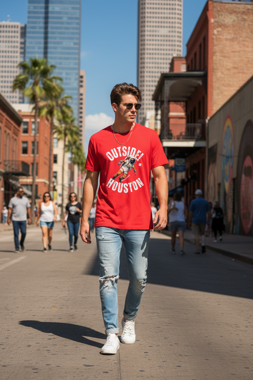 Outside! Houston Signature Tee (RED)