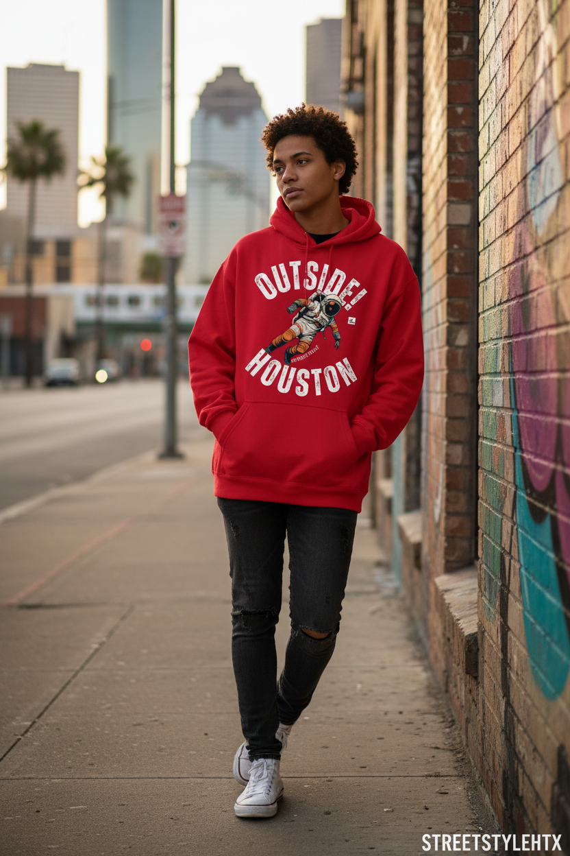 Outside!Houston Premium 9oz Hoodie (RED)