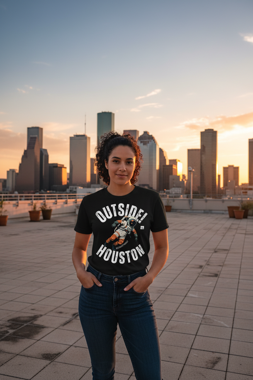 Rooftop with city skyline